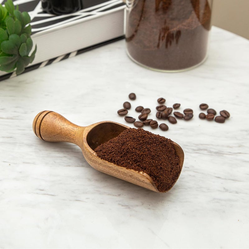 CDEHQFB Wooden Scoops for Canisters 4PCS Wooden Scoop for Jars 4.9″Med-size Acacia Measuring Spoon for Ground Coffee Scoops Shovel Kitchen Scooping for Powder Bath Salt Laundry Detergent Shove-Multipurpose - Image 3